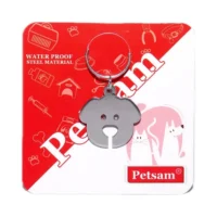 (پتسام) پلاک استیل بیضی طرح سگ