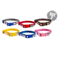 (نینا پت) قلاده گردنی تسمه ای چند رنگ سایز 2 بدون لید