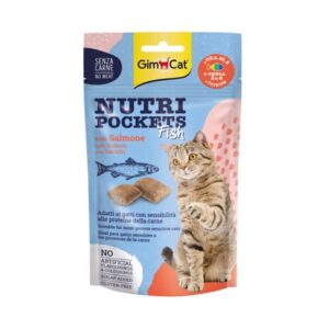 (جیم کت) تشویقی گربه مغز دار NUTRI با طعم ماهی سالمون ویتامینه 60 گرمی