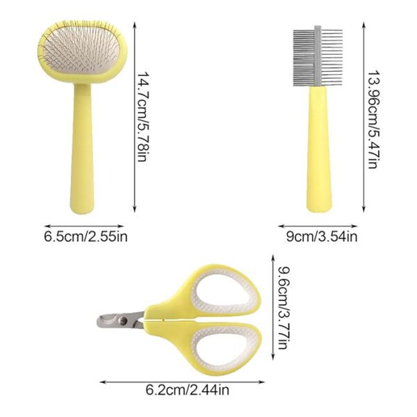 ست بیوتی مخصوص سگ و گربه شامل برس و شانه گره بازکن و ناخن گیر