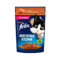 (فلیکس روسی) سوپ گربه با طعم مرغ و گوجه در ژله 75 گرمی