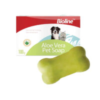 (بیولاین) صابون آنتی باکتریال نرم کننده آلوئه ورا سگ و گربه 100 گرمی