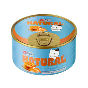(پت آلپین) کنسرو نچرال گربه با طعم مرغ و میگو در ژله 220 گرمی