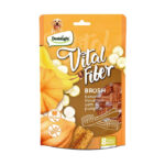 (دنتالایت) تشویقی دنتال اسنک میوه ای مسواکی با طعم موز و کدو حلوایی سایز کوچک 8 عددی