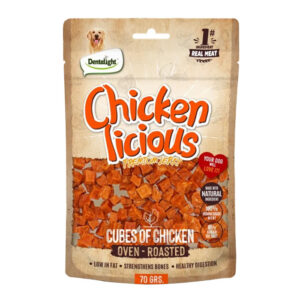 (دنتالایت) تشویقی سگ نرم مکعبی با طعم مرغ 70 گرمی