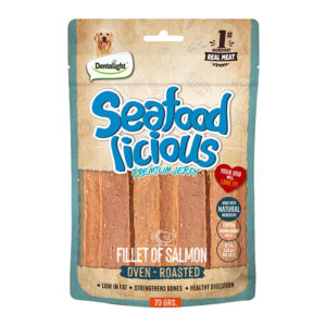 (دنتالایت) تشویقی سگ فیله نواری با طعم ماهی سالمون 70 گرمی