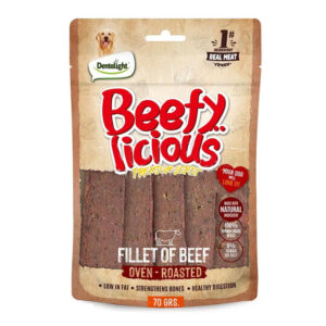 (دنتالایت) تشویقی سگ فیله نواری با طعم گوشت گاو 70 گرمی