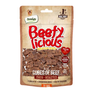 (دنتالایت) تشویقی سگ نرم مکعبی با طعم گوشت گاو 70 گرمی