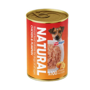 (پت آلپین) کنسرو نچرال سگ با طعم مرغ و کدو 380 گرمی