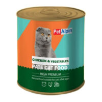 (پت آلپین) کنسرو پته گربه با طعم مرغ و سبزیجات 800 گرمی