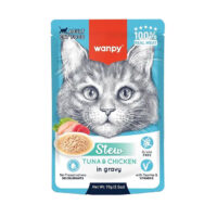 (ونپی) سوپ گربه با طعم مرغ و تن ماهی تکه ای در سس 70 گرمی