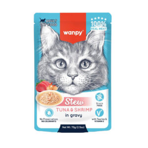 (ونپی) سوپ گربه با طعم ماهی تن و میگو تکه ای در سس 70 گرمی