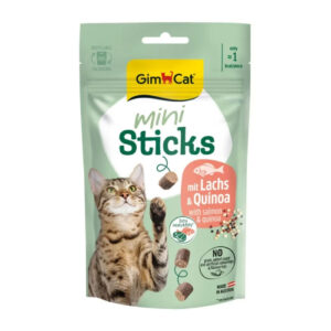 (جیم کت) تشویقی نرم گربه mini sticks با طعم ماهی سالمون و کینوا 50 گرمی