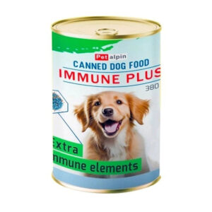 (پت آلپین) کنسرو پته سگ تقویت سیستم ایمنی با طعم مرغ 380 گرمی