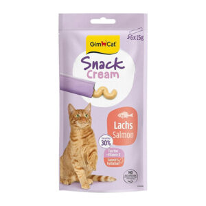 (جیم کت) تشویقی بستنی Snack Cream گربه با طعم ماهی سالمون بسته 6 عددی