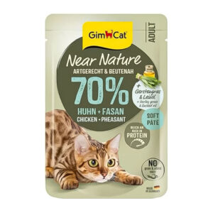 (جیم کت) پوچ گربه Near Nature با طعم مرغ و قرقاول 85 گرمی