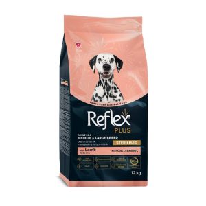 (رفلکس پلاس) غذای خشک سگ عقیم شده با طعم گوشت بره نژاد متوسط و بزرگ 12 کیلویی